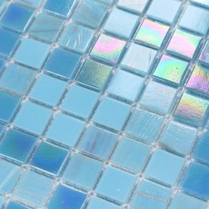 11.5sqft Iridescent Mosaic Tile for Bathroom Wall, Floor and Backsplash, Swimming Pool, Shower, Accent, Fireplace, Indoors, Restaurants, Hotels, Laundry, Kitchen (10pcs, Light Blue)