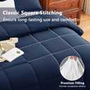 CozyLux Super King Plus Comforter Set, 270GSM Navy Blue Bedding Sets for All Seasons, 3 Pieces Box Stitched 128x120 Bed Set with 1 Down Alternative Comforter and 2 Pillow Shams, Soft, Lightweight