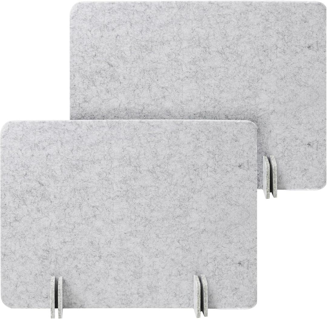 Desk Privacy Panel Set, Desk Partition Cubicle Wall Freestanding Noise-Reduction Panels Room Divider, Soundproof Partition with Support Feet for Office or Home Use (Light Grey, 40 * 60 cm)