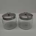 Anchor Hocking Montana Glass Jars with Fresh Sealed Lids, Brushed Metal, 64 oz (Set of 2)