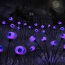 2PACK Scary Eyeballs Solar Garden Light Halloween Decorations Outdoor,Swaying Firefly with 12LED Purple Spooky Eyes Lights-Waterproof Ornaments Solar Halloween Lights for Lawn, Patio, Party Decor