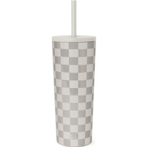 Simple Modern Classic Tumbler with Straw Lid | Insulated Iced Coffee Cup Reusable Stainless Steel Water Bottle Travel Mug | Gifts for Women Men Her Him | 24oz | Checkmate