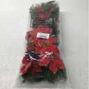 Hotop 6 Pcs Christmas Artificial Poinsettias Florals 19.6 Inch Large Christmas Poinsettia Decorations Red Green Christmas Flower Picks Stem for Christmas Tree Ornament Wreath DIY Xmas Party Decor