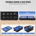 Garvee Heavy Duty Milk Crate Collapsible - 55L Foldable Storage Crate with Handles, Stackable Plastic Crates for Groceries, Moving, Camping & Car Storage (Blue)