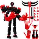 8in 3D Printed Robot 13 Upgraded Tight Joints Action Figures | Fully Articulated Already Assembled Flexible Multi Joints, Assorted Weapon Accessories, Stop-Motion Animation