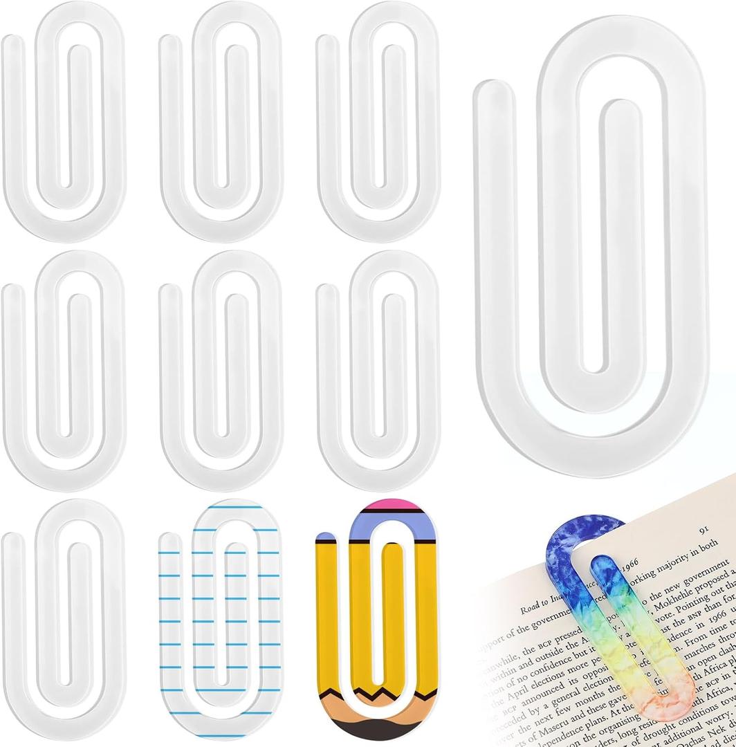 2 x 10 Pack Sublimation Blank Acrylic Paper Clips 3 x 1.2' Jumbo Paper Clips Heat Transfer Clip Sublimation Crafts for Back to School Supplies Teacher Appreciate Gift Office Stationery DIY