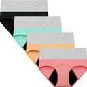 Nalwort Womens Menstrual Period Panties Cotton Leak Proof Underwear Postpartum Protective Briefs S