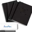 Livescribe LivePen Starter Set | Sync Real Ink and Paper Notes to Phone, Web, Tablet, Desktop, Laptop | Record Audio Synced to Notes | Includes Smart Pen and A5 Journal Notebooks (4-Pack) | APNX-70103