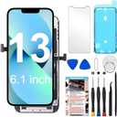 for iPhone 13 Screen Replacement 6.1 inch (A2482, A2631, A2633, A2634, A2635), 3D Touch LCD Display Digitizer Frame Assembly with Repair Tools