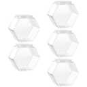SEUNMUK 5 PCS 29 OZ Clear Hexagonal Plastic Candy Jar, Plastic Candy Jars with Lids, Hexagon Shaped Countertop Display Containers for Snacks, Cookie