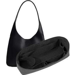 LOUKAYCCI Purse Organizer Insert for Coach Brooklyn 28 Bag Insert Organizer DupontPaper Lightweight Purse Insert (Black&Black) (No Zipper)