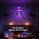 4.2FT Hanging Spider Halloween Decorations Outdoor, 90 LEDs
