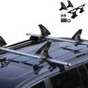 135LB Kayak Saddle, Aluminum Rustless Kayak Roof Rack with 1.5" Width Tie Down Straps for Carrier Canoe Boat Paddle Board Surfboard, to Mount on Car SUV Truck Crossbar