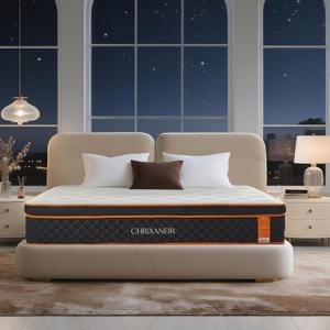 14 Inch Full Size Hybrid Mattress  Medium Firm Euro Top Gel Memory Foam Mattress in a Box with Pocket Springs, CertiPUR-US Certified, Balanced Support & Pressure Relief