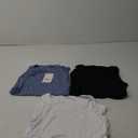 Riyiper 3 Pack Women's Maternity Tank Tops, Sleeveless Cotton Pregnancy Shirts Ribbed Knit Sides Ruched Basic Mama Clothes, Large, Blue, White, Black