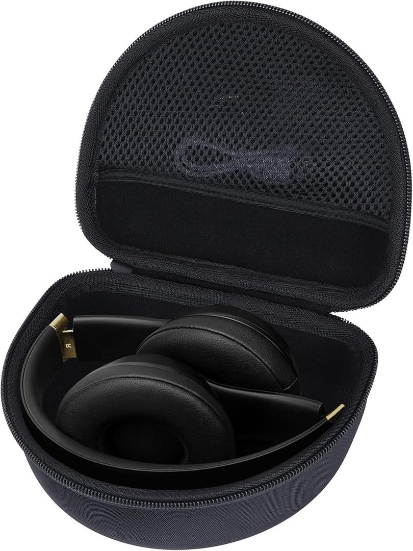 Hard Case Replacement for Beats Solo 4, Studio Pro, Solo3, Studio3, Solo2, Solo Pro Wireless Bluetooth On-Ear Headphones (Black Case)