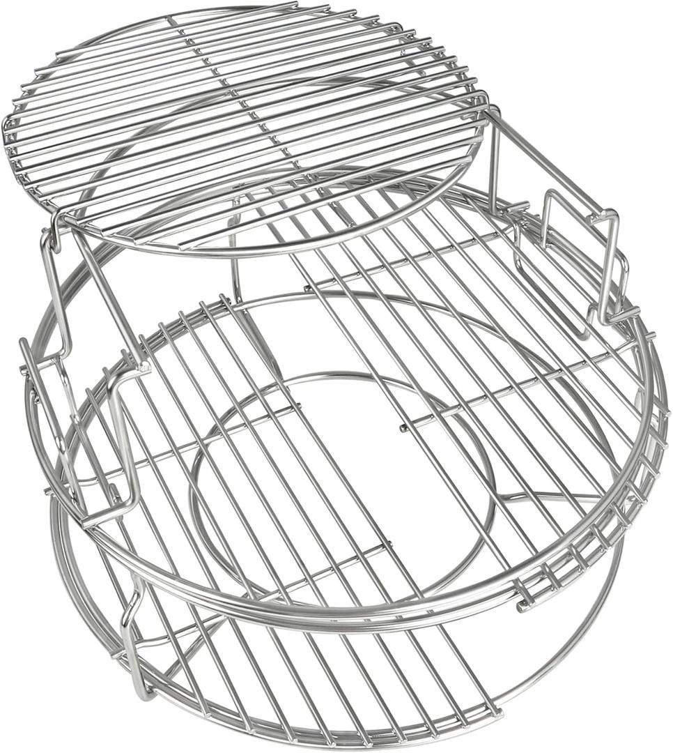 5 Piece Expander Rack for Big Green Egg Medium Replacement Kit Grill Racks for Eggspander Conveggtor Basket 304 Stainless Steel with Removable Cooking System BGE Accessories
