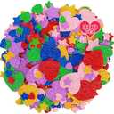 300 PCS Glitter Heart Stickers, Colorful Self Adhesive Foam Star Heart Stickers, Arts Craft Mini Star Bulk for Valentine Crafts DIY Greeting Card Envelopes Scrapbooking