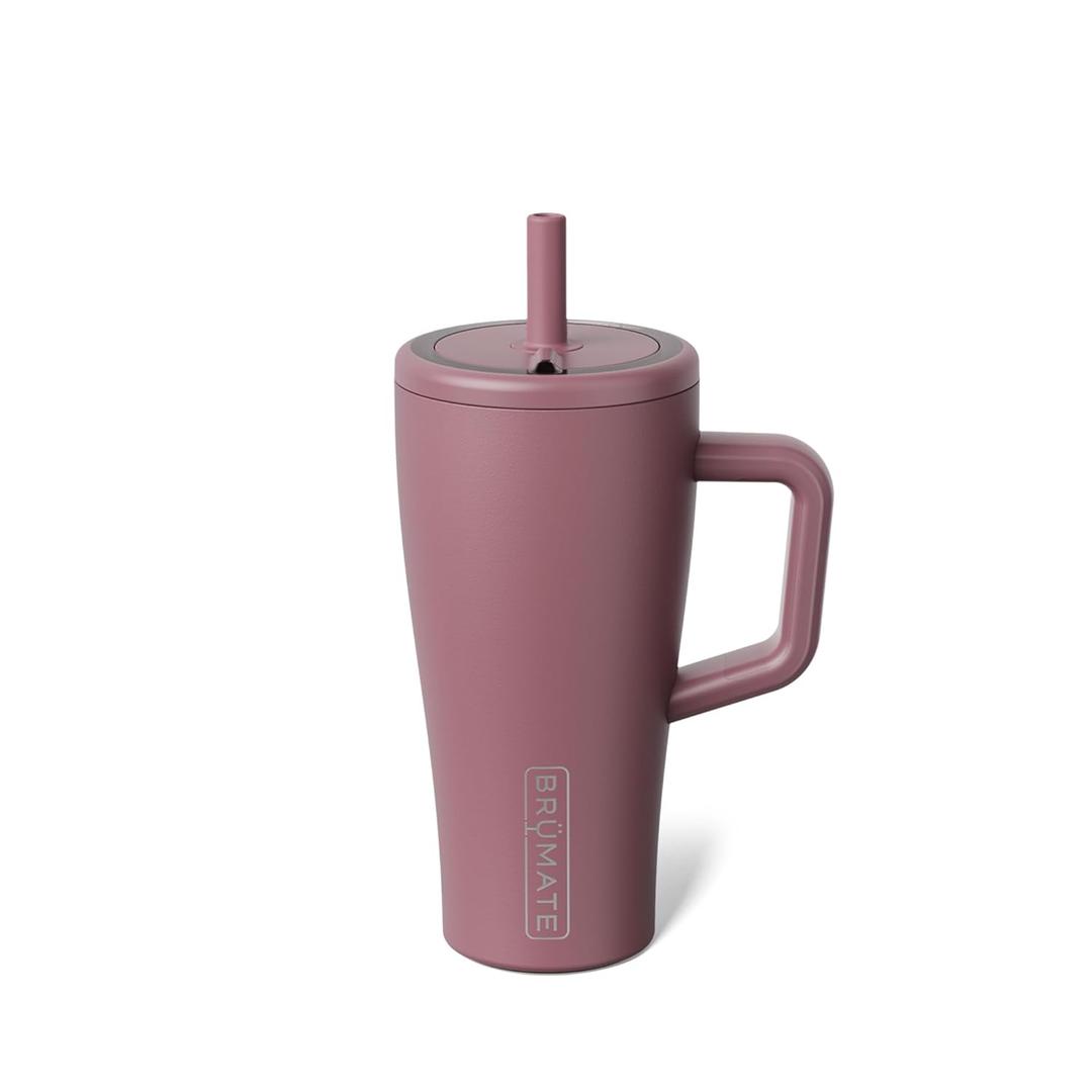 BrMate Era 20 oz Tumbler with Handle and Straw | 100% Leakproof Insulated Tumbler with Lid and Straw | Made of Stainless Steel | Cup Holder Friendly Base | 20oz (Rose Taupe)