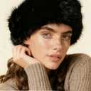 Loritta Womens Winter Headbands Faux Fur Headband Elastic Ear Warmers Furry Ear Muffs (Black)