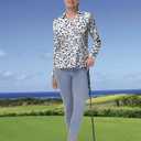 Women's Golf Polo Shirts Long Sleeve Workout Tops V Neck UPF 50+ Sun Protection Quick Dry Lightweight Active Shirts (White, XL)