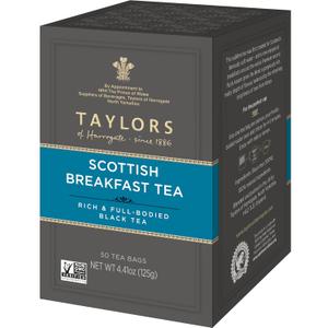 Taylors of Harrogate Scottish Breakfast, 50 Teabags (Pack of 6), Best By: 01/2027