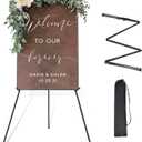 DANMO Easel Stand for Wedding Sign Poster 63'' Instant Display Easel for Floor Adjustable Metal Art Easel Black, 2.75 inches
