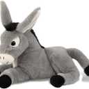 DolliBu Laying Donkey Stuffed Animal - Soft Huggable Donkey Plush Toy, Adorable Playtime, Cute Farm Life Cuddle Gifts, Super Soft Plush Doll Animal Toy for Kids and Adults - 9 Inches