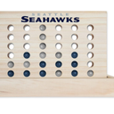 Rico Industries NFL Seattle Seahawks 4-in-A-Row Travel Board Game Wooden 4 in a Row Board Game Line up 4 Game Travel Board Games for Kids and Adults