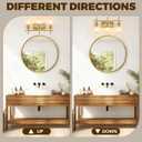 Asnxcju 3-Light Brushed Gold Bathroom Light Fixtures, Modern Gold Vanity Lights with Clear Textured Glass Shades for Mirror, Bathroom Wall Sconces Lighting for Kitchen Living Room Hallway Porch