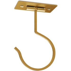 Self Adhesive Banana Hook Under Cabinet Foldable Banana Hanger Metal Under Counter Banana Hook to Keep Bananas Fresh Banana Holder for Kitchen RV Space Saving, Golden