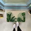 Baccessor Monstera Leaf Spring Door mat Banana Tropical Green Leaves Doormat Summer Welcome Mat Decorative Front Outdoor Door Mats Anti-Slip Rubber for Seasonal Kitchen Floor Decoration 17 x 29 Inch