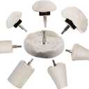 Buffing Wheel for Drill - 8 Pcs Polishing Pad Buffing Wheel Kit WhiteWheel Shaped Polishing Tool with 1/4 Handle for Metal  PlasticCeramicGlassWoodsMachine Jewelry etc