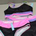 popvil High Waisted Bikini Sets for Women Tummy Control Swimsuits 3 Piece Bathing Suits Neon Swimwear with Skirt 2026 (Large, Black-purple)