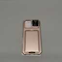 SSLOTSCASE for iPhone 17 Case with 2X Screen Protector, HD Clarity Anti-Scratch, Card Holder & Kickstand & Slide Camera Cover, Military-Grade Heavy Duty Rugged Phone Cover for iPhone 17 6.3'', Gold