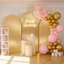 Gold Shimmer Arch Backdrop Cover Set of 3 (7.2,6.6,6ft),Glitter Spandex Fitted Chiara Cover with Zipper,Thick Sequin Soft Stretchy for Wedding Birthday Baby Shower Graduation Party Photo Backdrop