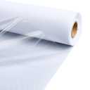 5M 12.6 Inch White Acrylic Rhinestone Heat Transfer Film Tape Rectangle Iron on Hot Fix Rhinestones Sticky Transfer Paper Roll for DIY Pattern Clothes Bags Shirt Fabric Decoration