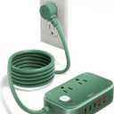 Power Strip with USB C - 40W Charging Station with 2 Outlets 3 USB C & 2 USB A - Charger for Multiple Devices, 5Ft Flat Plug Extension Cord for Travel Cruise Ship Office Dorm (Green)