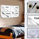 3x5 Ft Single Sided Polyester Flag with Four Brass Grommets - "Fork, Onek, Threek, Zerok" - Meme Poster for College Dorm Boys - Funny Cutlery Chart Banner Tapestry for Garden Decor Use