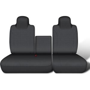 Custom-Fit Front Seat Cover for 2006-2025 Isuzu NPR, Premium Automotive Black Bucket Seat Cover with Molded Headrests, Airbag Compatible, Quick Setup Interior Cover for 2006-2025 Isuzu NPR