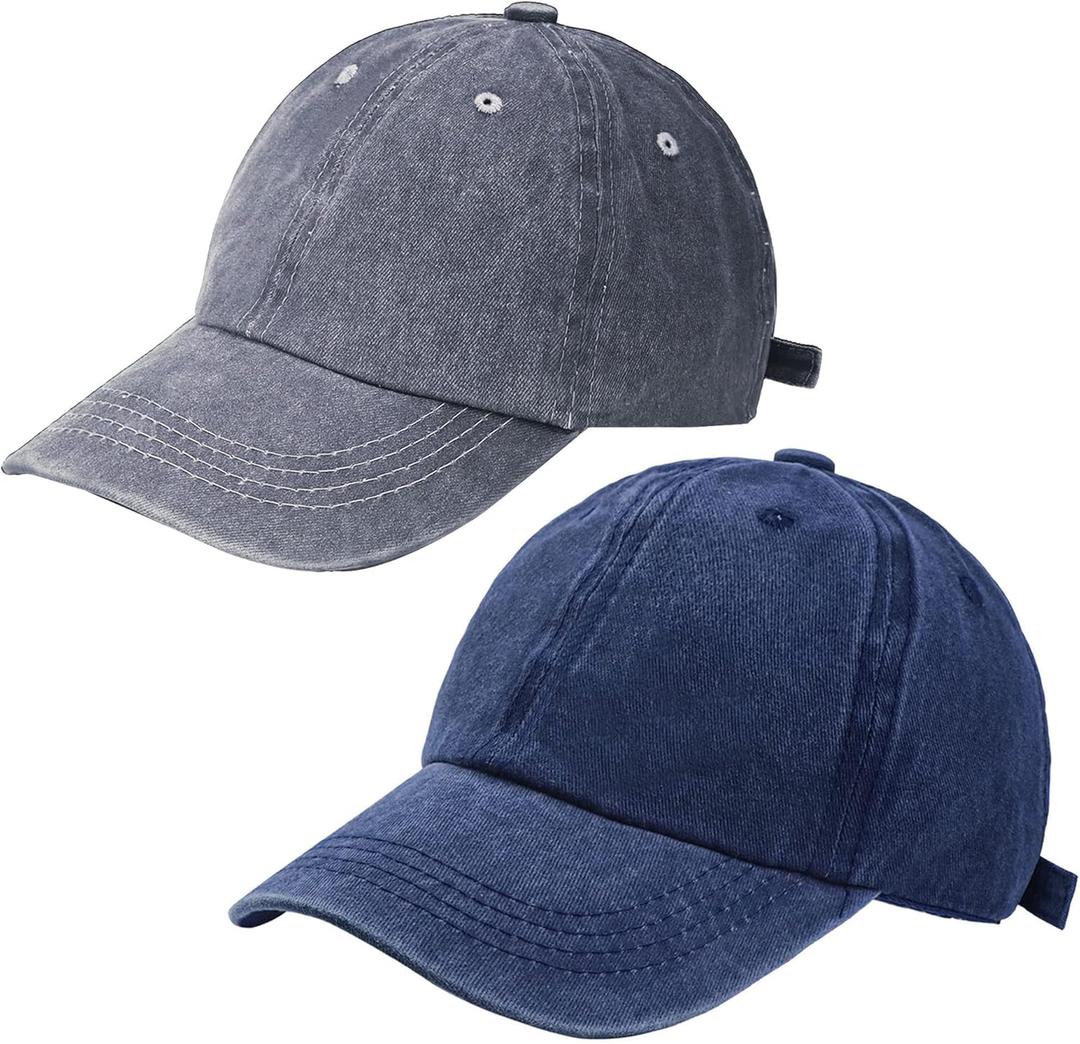 Kids Distresed-Washed Baseball Hat Infant Toddler Baby Boy Girl Hats Distresed for 2-8 Years (Gray), Pack of 1 