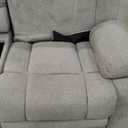 MCombo 70.8" Zero Gravity Power Loveseat Recliner Sofa with Massage and Dual Heating, Adjustable Headrest, USB & Type C Port for Living Room, Fabric PR606M2 (Mist Grey)