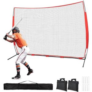 7x7/16x10/20x10ft Baseball Net Backstop Net,Fix Ball Stop Net by 4 Spike&2 Sandbag,Sports Net Barrier with Handbag,Lacrosse Net Backstop for Basketball,Hockey Train,Baseball Net Barrier for Playground