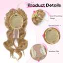 REECHO Messy Bun Hair Piece with Bangs 2-in-1 Drawstring Ponytail Extension Updo Wig & Hair Topper with Long Side Bangs, Natural-Looking Hair Bun Hairpieces for Women - Honey Blonde, Golden Blonde