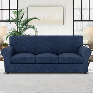 MAXIJIN 3 Piece Stretch Couch Covers for 2 Cushion Couch Soft Sofa Cover Washable with 2 Large Seat Pet Friendly Loveseat Slipcover Stay in Place, 71"-91"