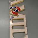 Wooden Family Sign Wall Art Decor Wood Home Decoration Signs Rustic with Stylish Family Letter for Kitchen Living Room Bedroom Shelf Mantel Fireplace Table Centerpiece(Yellow)