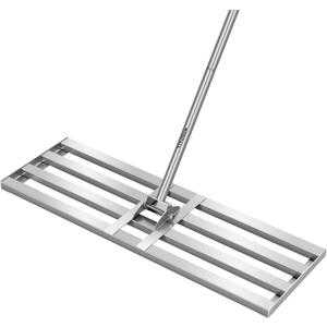 VIVOSUN 30" Lawn Leveling Rake, 30" x 10" x 78" Heavy-Duty Stainless Steel Lawn Leveler with 7FT Adjuatble Long Handle for High Effect, Metal Levelawn for Smooth Soil, Rustproof Rakes for Garden Yard