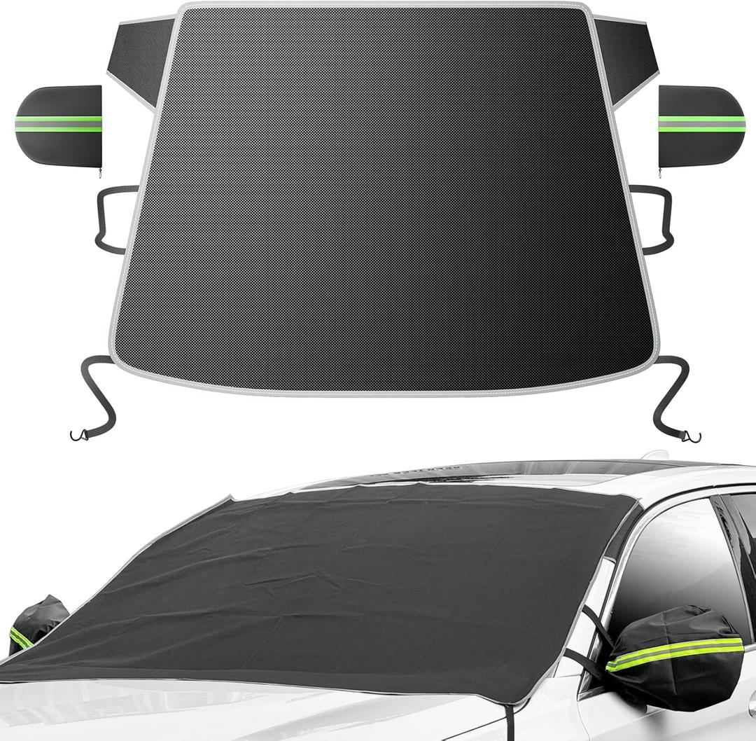 DMJN [2026 Upgraded] Car Windshield Cover for Ice and Snow, Windshield Snow Cover for Winter Snow & Frost, 700D Heavy-Duty, Suitable for Cars, SUVs, and Trucks-Medium