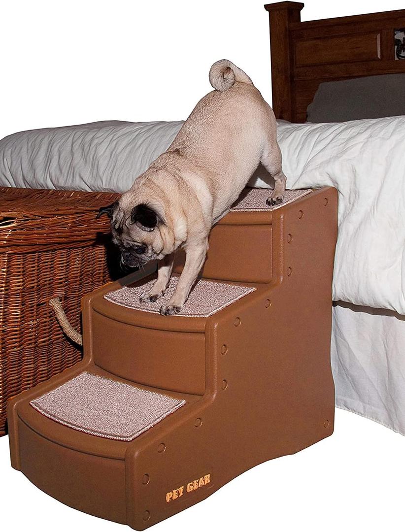 Pet Gear Easy Step III Pet Stairs, 3 Step for Cats/Dogs, Removable Washable Carpet Treads, for Pets Up to 150lbs, No Tools Required, in 6 Colors (NEW Cocoa)
