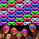 36 Pack Glow Sticks Glasses Bulk Party Pack, LED Glasses Light Up Glasses Glow In The Dark Party Supplies, Neon Glasses Party Graduation Carnival Birthday Wedding Concert 4th of July Fiesta Pool Party